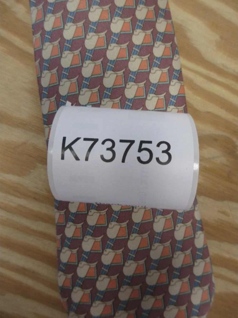 VINTAGE Hermes Neck Tie Silk Equestrian Woven Made in France 7144 FA